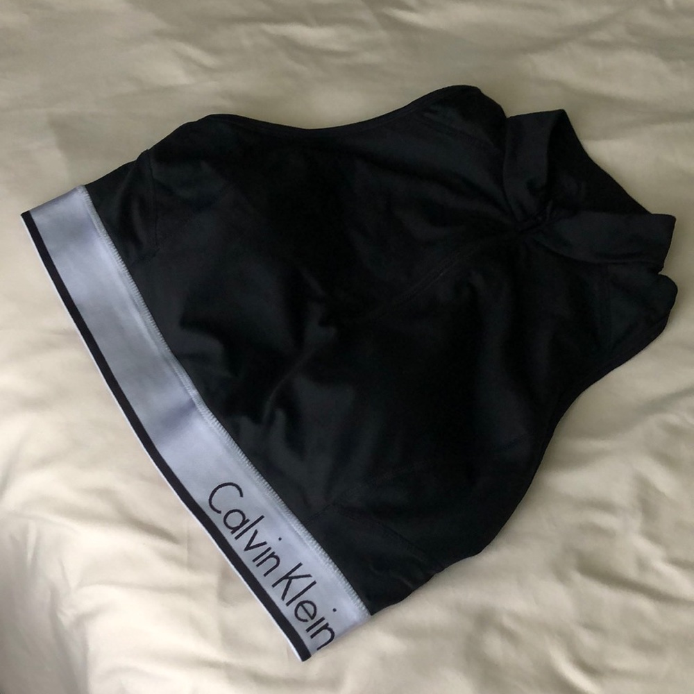 Calvin Klein High Neck, Zip-Closure Sports Bra